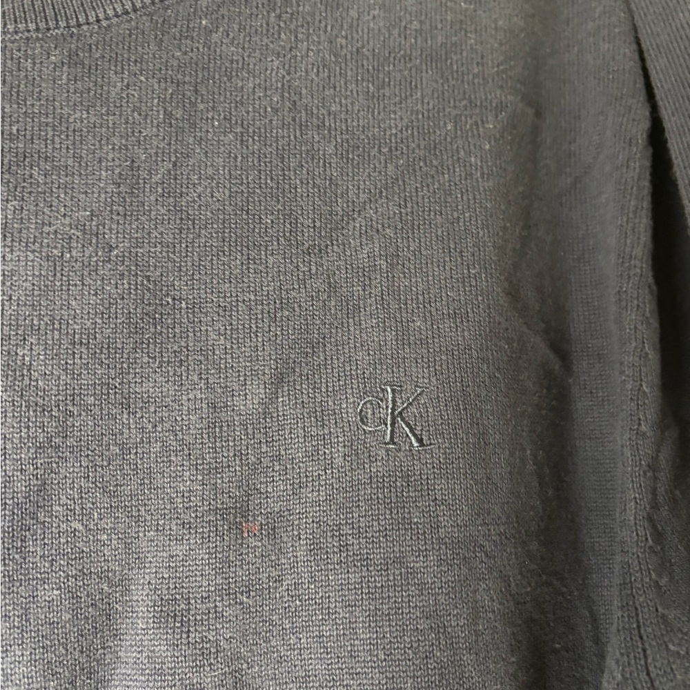 Calvin Klein Men Blue Knit Crewneck Sweater - Picture 10 of 11